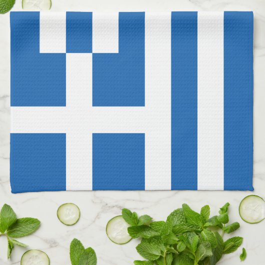 Griekse vlag theedoek (Gevouwen)