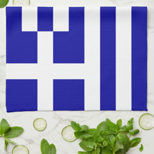 Griekse vlag theedoek (Gevouwen)