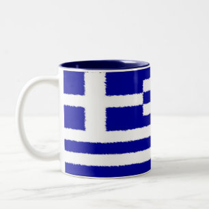 Griekse vlag tweekleurige koffiemok