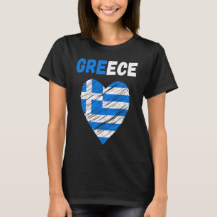 Griekse Vlag Vakantie Grieks Hart Vintage Griekenl T-shirt