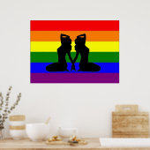 Griekse vlag van de Lesbische Pride Poster (Keuken)