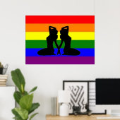 Griekse vlag van de Lesbische Pride Poster (Thuiskantoor)