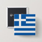Griekse vlag vierkante button 5,1 cm (Voorkant /achterkant)
