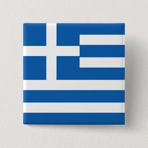 Griekse vlag vierkante button 5,1 cm