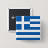 Griekse vlag vierkante button 5,1 cm (Voorkant /achterkant)