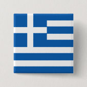 Griekse vlag vierkante button 5,1 cm (Voorkant)