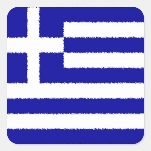 Griekse vlag vierkante sticker (Voorkant)