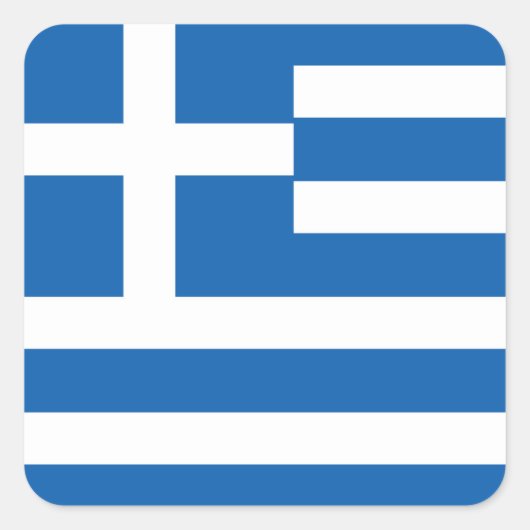 Griekse vlag vierkante sticker (Voorkant)