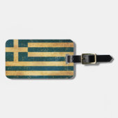 Griekse Vlag Vintage Grunge Bagagelabel (Voorkant horizontaal)