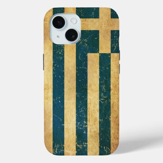 Griekse Vlag Vintage Grunge Case-Mate iPhone Case (Achterkant)