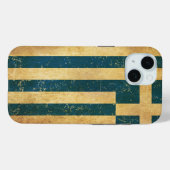 Griekse Vlag Vintage Grunge Case-Mate iPhone Case (Achterkant (horizontaal))