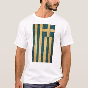 Griekse Vlag Vintage Grunge Heren Wit T-shirt