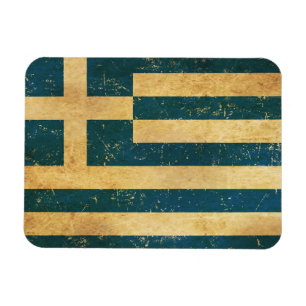 Griekse Vlag Vintage Grunge Ontwerp Magneet