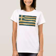 Griekse Vlag Vintage Grunge Vrouwen Wit