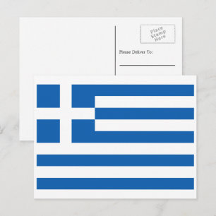 Griekse vlag, vlag van Griekenland Briefkaart