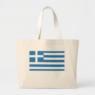 Griekse vlag, vlag van Griekenland Grote Tote Bag