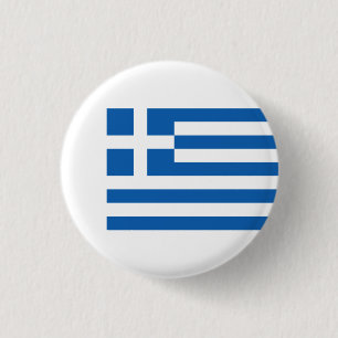 Griekse vlag, vlag van Griekenland Ronde Button 3,2 Cm