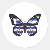 Griekse vlag voor monboogvlinder ronde sticker (Voorkant)