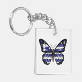 Griekse vlag voor monboogvlinder sleutelhanger (Voorkant Links)