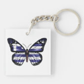 Griekse vlag voor monboogvlinder sleutelhanger (Achterkant)