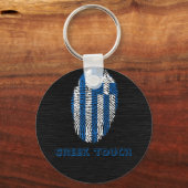 Griekse vlag voor vingerafdrukken sleutelhanger (Voorkant)