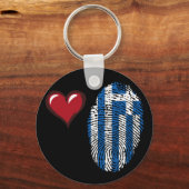 Griekse vlag voor vingerafdrukken sleutelhanger (Voorkant)