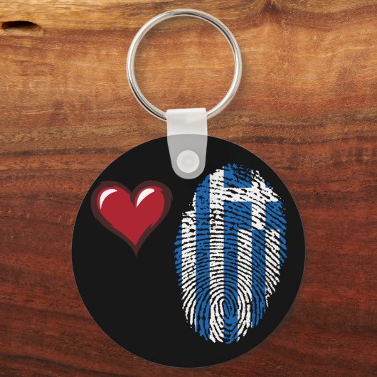 Griekse vlag voor vingerafdrukken sleutelhanger (Voorkant)