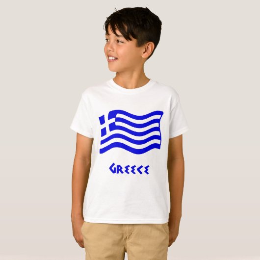 Griekse vlag (Waving) T-shirt (Voorkant volledig)
