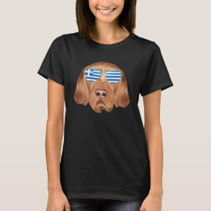 Griekse vlag Wirehaired Vizsla Hond Griekenland Po T-shirt