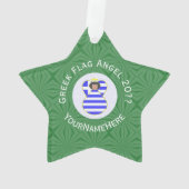 Griekse vlag Zwarte Haire Angel - Jaar Ornament (achterkant)