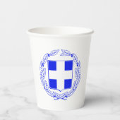 Griekse vlaggen-wapenbekertjes papieren bekers (Achterkant)