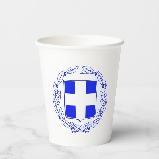 Griekse vlaggen-wapenbekertjes papieren bekers (Achterkant)