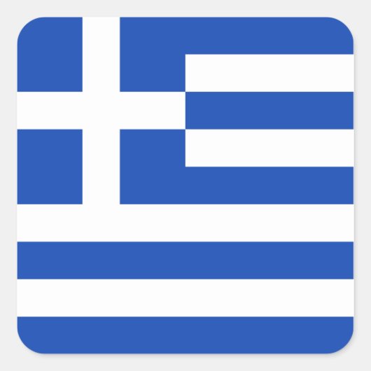 Griekse vlaggestekker vierkante sticker (Voorkant)