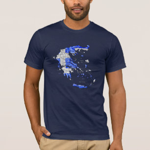 Griekse Vlagkleur Kaart T-Shirt