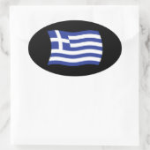 Griekse Vlagsticker Ovale Sticker (Tas)