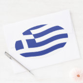 Griekse Vlagsticker Ovale Sticker (Envelop)