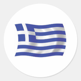 Griekse Vlagsticker Ronde Sticker