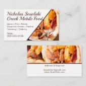 Griekse voedselgyros Mobile Cafe Visitekaartje (Voorkant / Achterkant)