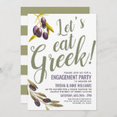 Griekse voedseltestestpartij Sage Invite Kaart (Voorkant / Achterkant)