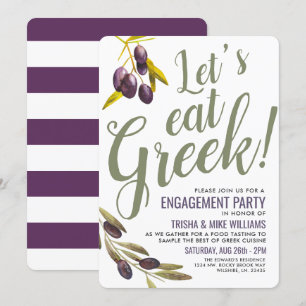 Griekse voedseltestpartij Sangria Invite Kaart