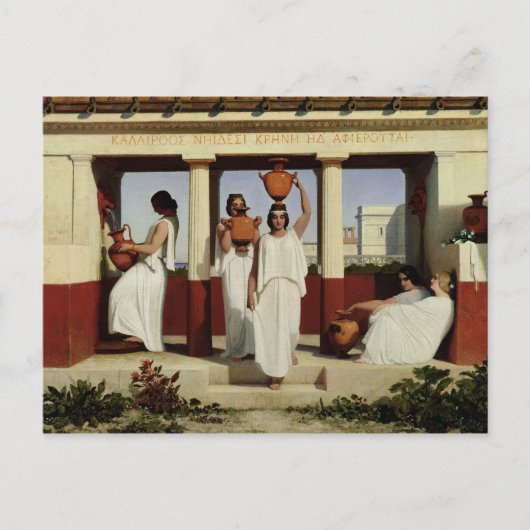 Griekse vrouwen aan de fontein, 1841 briefkaart (Voorkant)