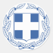 Griekse wapenstilstand GR Ronde Sticker (Voorkant)