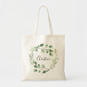 griekse waterverf groenery tote bag