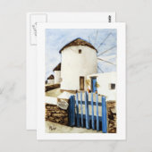 Griekse windmolens briefkaart (Voorkant / Achterkant)