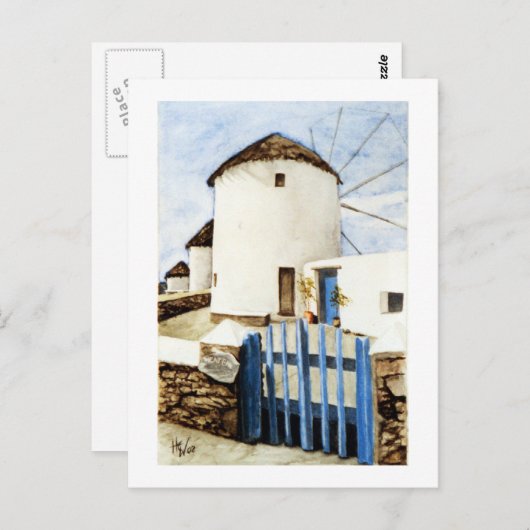 Griekse windmolens briefkaart (Voorkant / Achterkant)