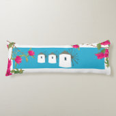 Griekse windmolens op het Griekse eiland Bougainvi Lichaamskussen (Voorkant)