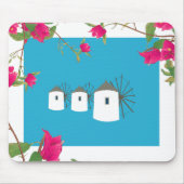 Griekse windmolens op het Griekse eiland Bougainvi Muismat (Voorkant)