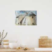 Griekse windmolens poster (Keuken)