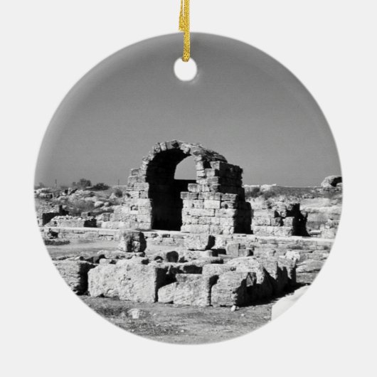  Griekse winkels Ancient Corinth Agora Keramisch Ornament (Achterkant)