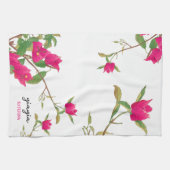 Griekse Yiayia Griekse grootmoeder Bougainvillea Theedoek (Horizontaal)